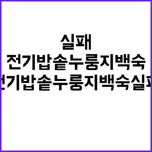 전기밥솥 누룽지백숙 실패 줄이는 방법, 집에서 구수하게 끓이려면 이렇게 - 요약