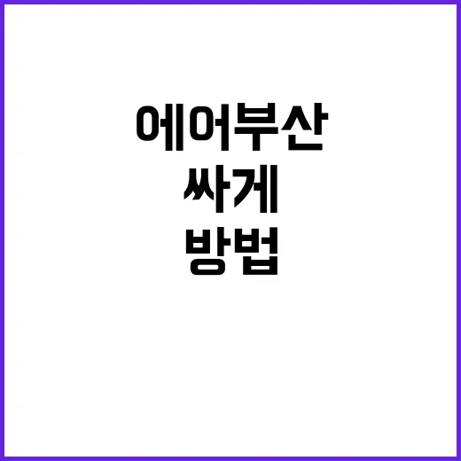 에어부산 싸게 타려면 이렇게 준비하는 방법 - 요약