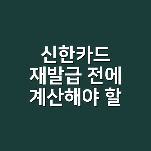 신한카드 재발급 전에 계산해야 할 5가지 - 요약