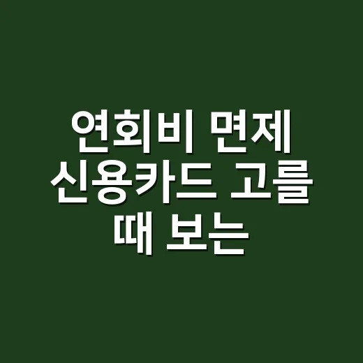연회비 면제 신용카드 고를 때 보는 5가지 계산법