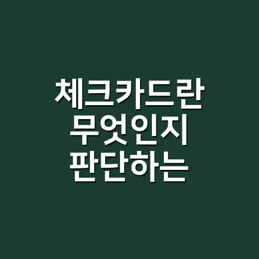 체크카드란 무엇인지 판단하는 5가지 기준 - 요약
