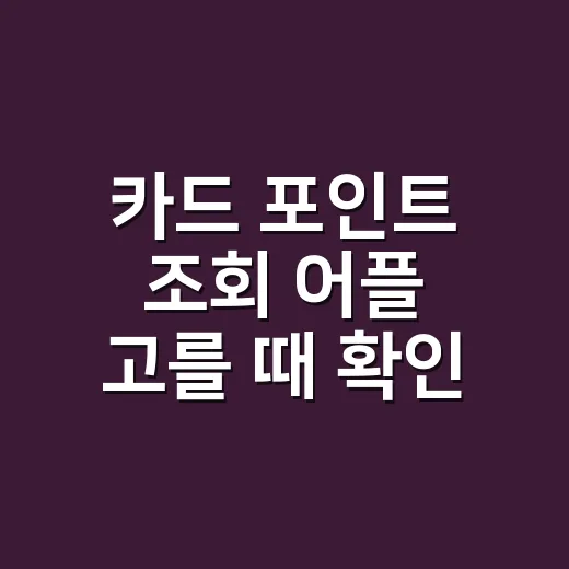 카드 포인트 조회 어플 고를 때 확인할 5가지 기준 - 요약