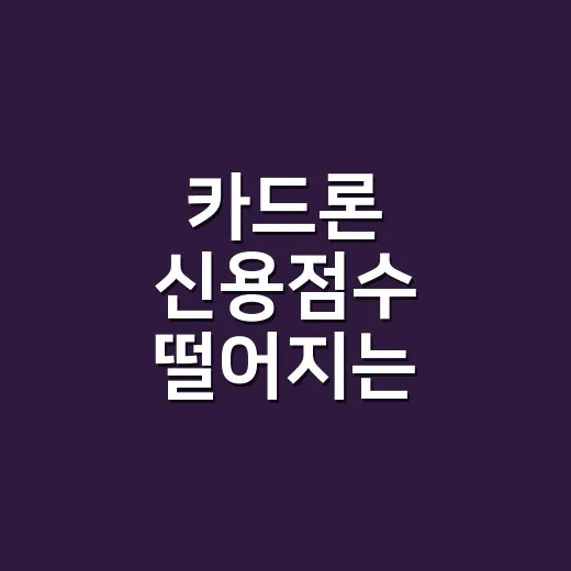 카드론 신용점수 떨어지는 5가지 지점과 덜 손해 보는 계산법 - 요약