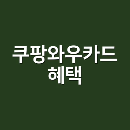 쿠팡와우카드 혜택, 월 소비액별로 따져본 4가지 손익 구간 - 요약