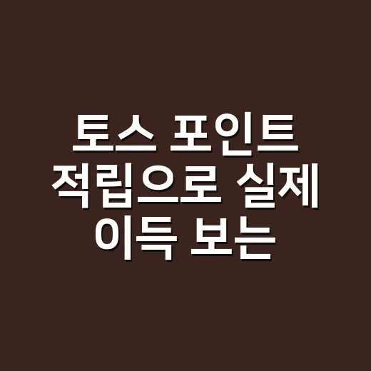 토스 포인트 적립으로 실제 이득 보는 5가지 계산법 - 요약