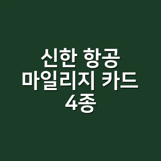 신한 항공 마일리지 카드 4종, 월 50만·200만원 소비별 계산 - 요약
