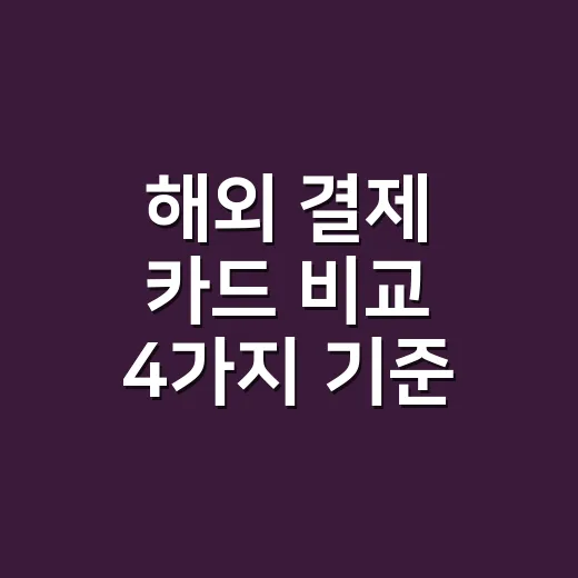 해외 결제 카드 비교 4가지 기준, 200만원 쓰면 실제로 남는 돈 - 요약