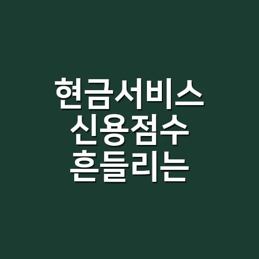 현금서비스 신용점수 흔들리는 5가지 경우와 비용 계산법 - 요약