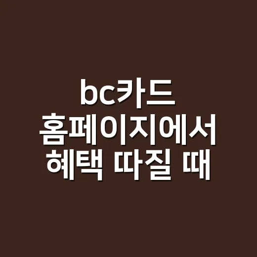 bc카드 홈페이지에서 혜택 따질 때 볼 4가지 - 요약