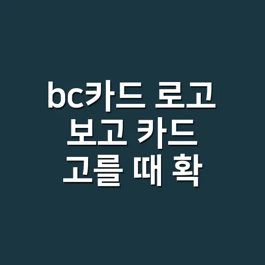 bc카드 로고 보고 카드 고를 때 확인할 4가지 - 요약