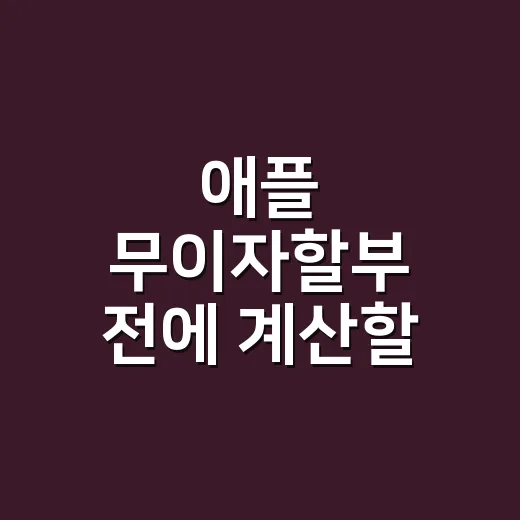 애플 무이자할부 전에 계산할 5가지 금액 - 요약