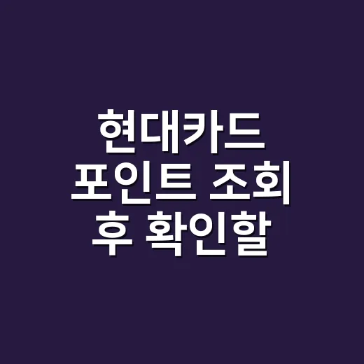 현대카드 포인트 조회 후 확인할 4가지 숫자 - 요약
