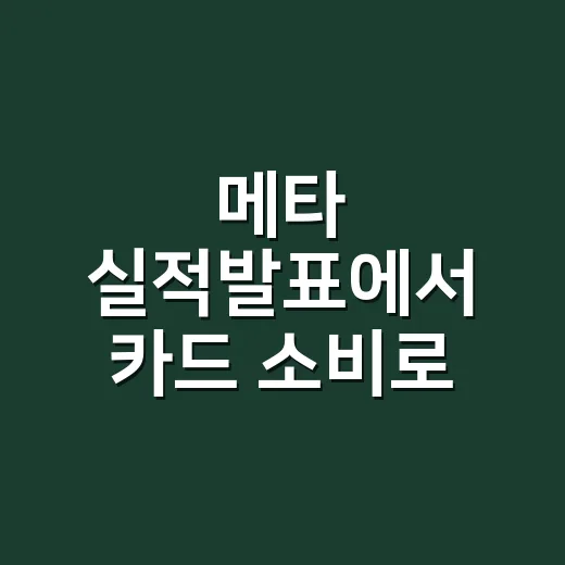 메타 실적발표에서 카드 소비로 읽는 3가지 숫자 - 요약
