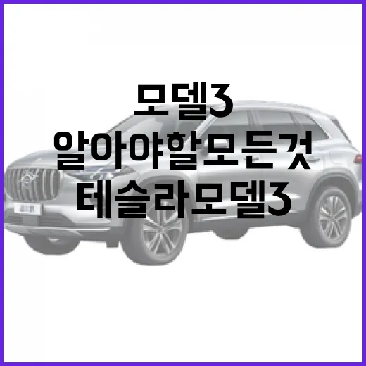 테슬라 모델3, 지금 알아야 할 모든 것 - 요약