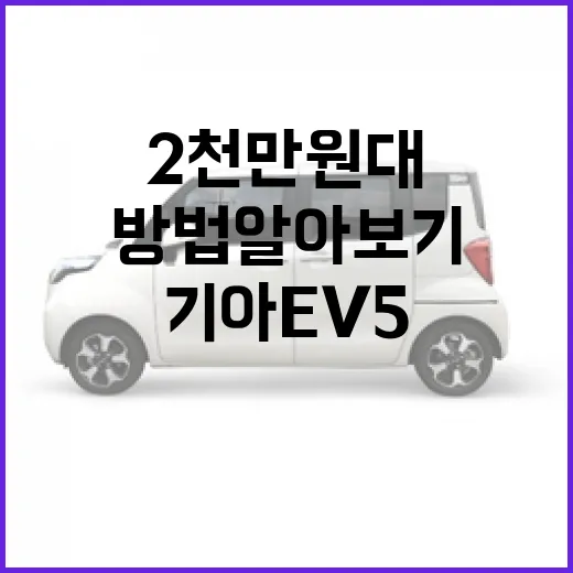 기아 EV5를 2천만 원대에? 현실적인 방법 알아보기 - 요약