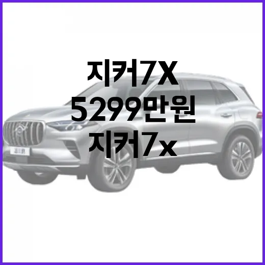 지커 7X, 5299만 원에 시작하는 이유 있는 선택 - 요약