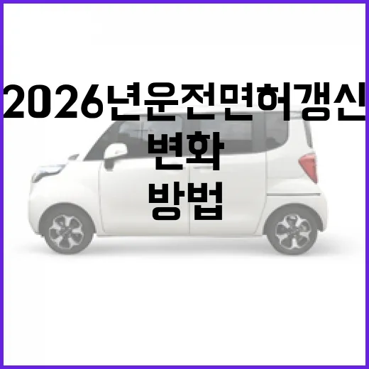 2026년 운전면허 갱신, 변화에 잘 대비하는 방법 - 요약
