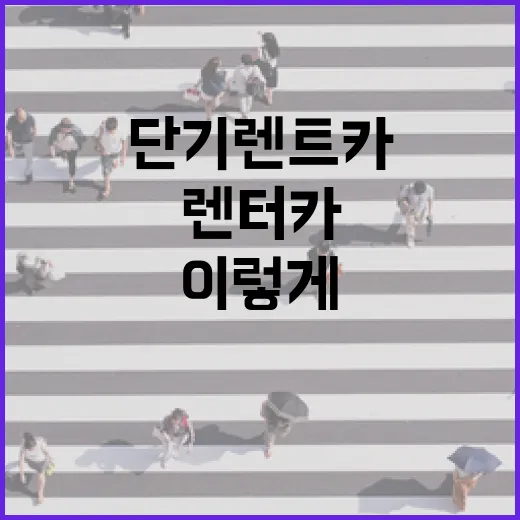 단기렌트카, 이렇게 하면 후회 없어요! - 요약