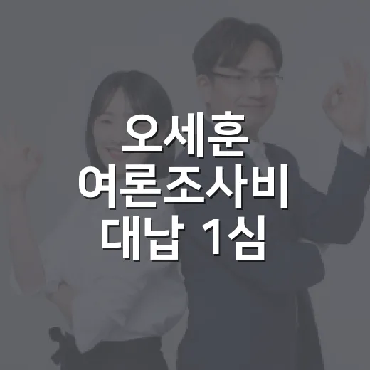 오세훈 여론조사비 대납 1심 판결, 그 과정과 의미 - 요약