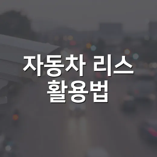 자동차 리스 활용법: 합리적인 선택을 위한 팁 - 요약