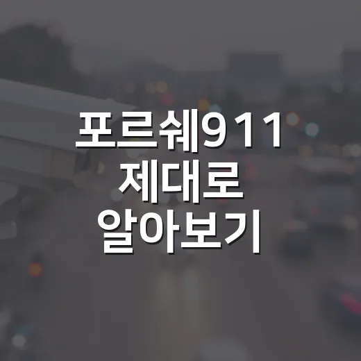 포르쉐911 제대로 알아보기: 매력과 특징 - 요약