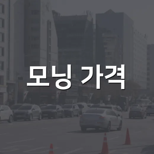 모닝 가격, 이렇게 확인하고 절약하는 방법 - 요약