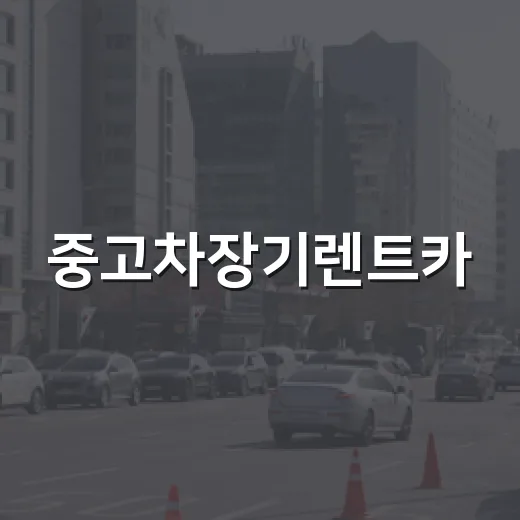 중고차장기렌트카, 이렇게 시작해보세요! - 요약