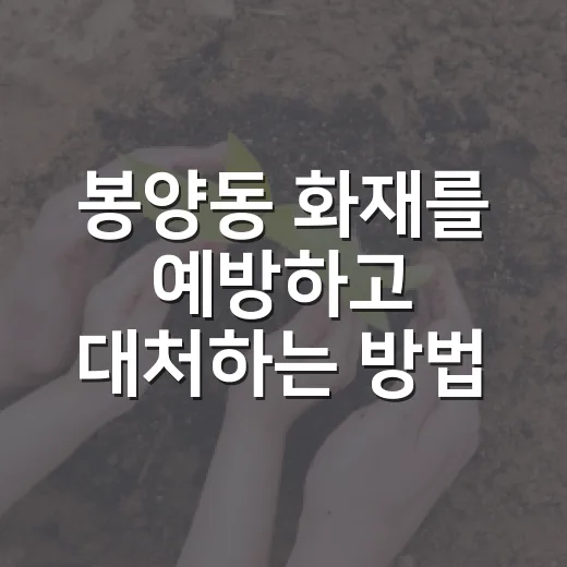봉양동 화재를 예방하고 대처하는 방법 - 요약