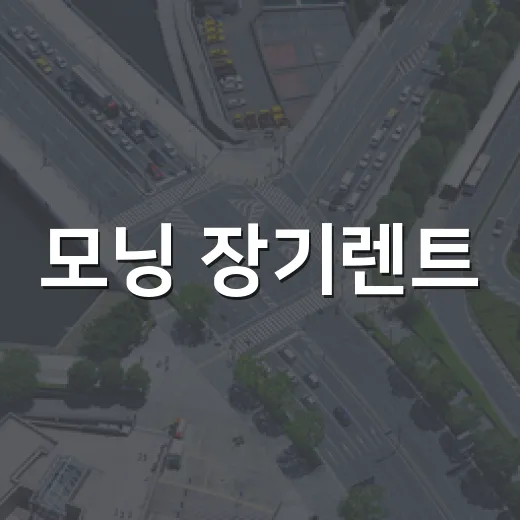 모닝 장기렌트, 현명한 선택을 위한 가이드 - 요약