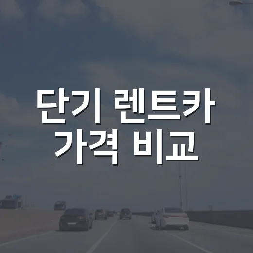 단기 렌트카 가격 비교, 이렇게 하면 똑똑하게 할 수 있어요 - 요약