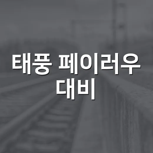 태풍 페이러우 대비, 이렇게 준비하세요 - 요약