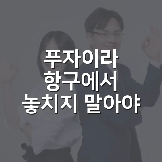 푸자이라 항구에서 놓치지 말아야 할 것들 - 요약