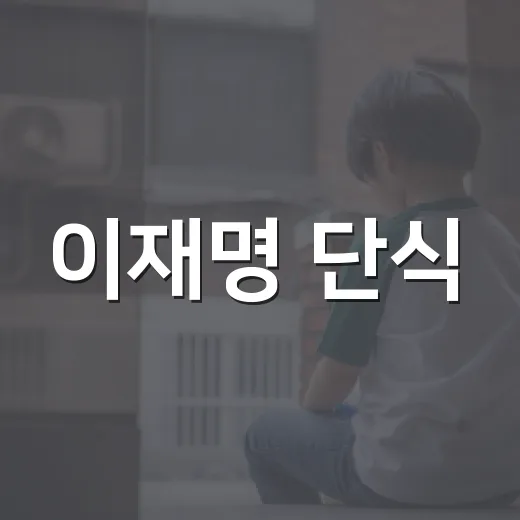 이재명 단식, 그 속에 숨겨진 이야기 - 요약