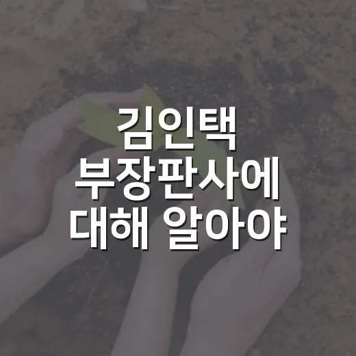 김인택 부장판사에 대해 알아야 할 모든 것 - 요약