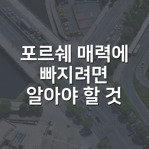 포르쉐 매력에 빠지려면 알아야 할 것들 - 요약