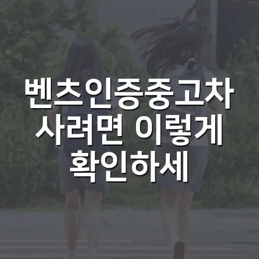 벤츠인증중고차 사려면 이렇게 확인하세요