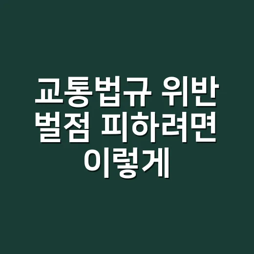 교통법규 위반 벌점 피하려면 이렇게 계산하세요 - 요약