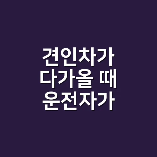 견인차가 다가올 때 운전자가 대처하는 방법 - 요약