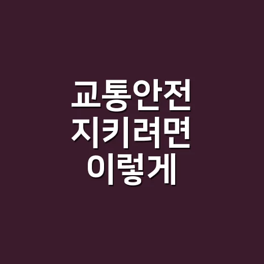교통안전 지키려면 이렇게 운전하세요: 벌점·과태료까지 보는 생활 규칙 - 요약