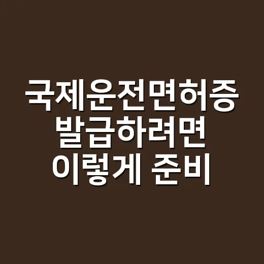 국제운전면허증 발급하려면 이렇게 준비하세요 - 요약