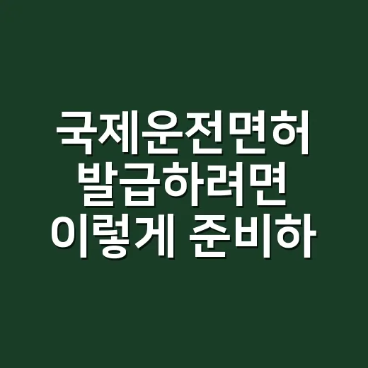 국제운전면허 발급하려면 이렇게 준비하세요 - 요약