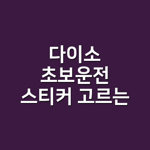 다이소 초보운전 스티커 고르는 방법, 붙이기 전에 이 기준부터 보세요 - 요약