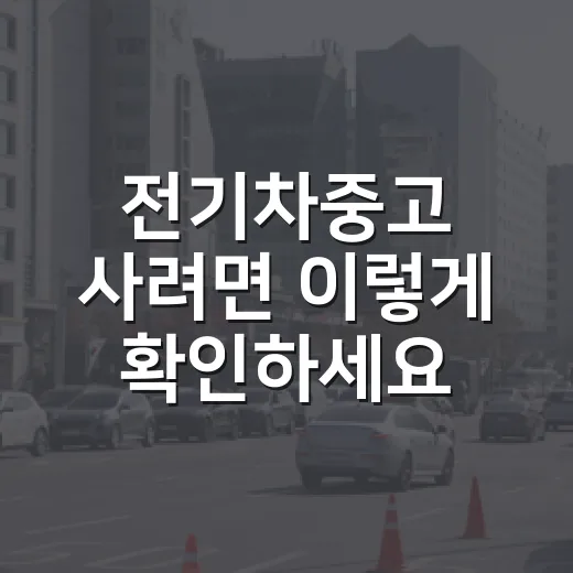 전기차중고 사려면 이렇게 확인하세요: 배터리·보조금·검사 순서 - 요약