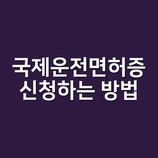 국제운전면허증 신청하는 방법, 출국 전 준비물부터 현지 운전 주의점까지 - 요약