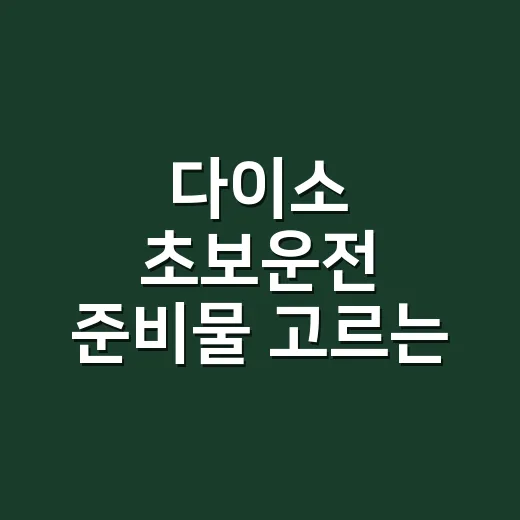 다이소 초보운전 준비물 고르는 방법, 붙이기 전에 이것부터 확인하세요 - 요약
