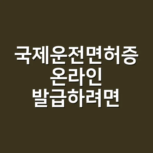 국제운전면허증 온라인 발급하려면 이렇게 준비하면 됩니다 - 요약