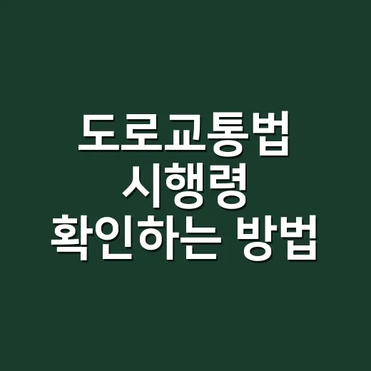 도로교통법 시행령 확인하는 방법, 과태료와 벌점은 이렇게 봐야 합니다 - 요약