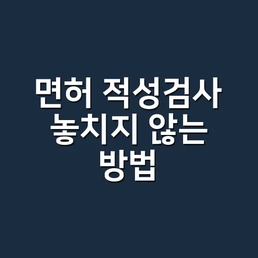 면허 적성검사 놓치지 않는 방법, 생일 기준으로 다시 계산하세요 - 요약