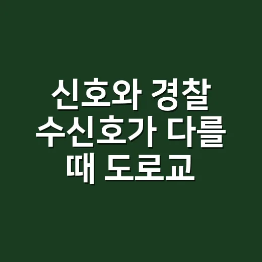 신호와 경찰 수신호가 다를 때 도로교통법 제5조대로 운전하는 방법 - 요약