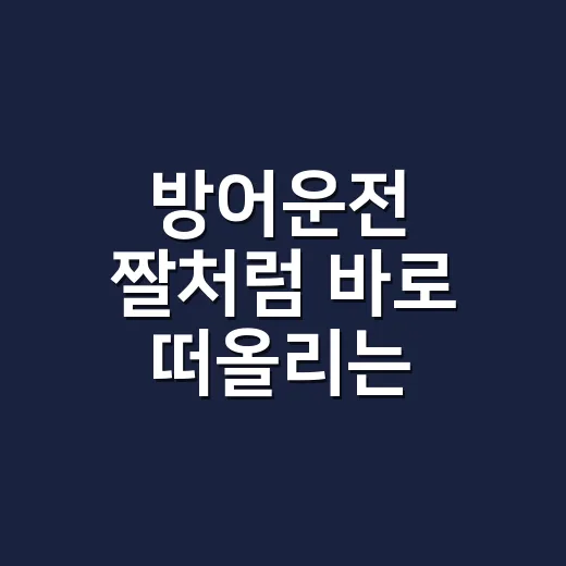 방어운전 짤처럼 바로 떠올리는 안전거리 지키는 방법 - 요약